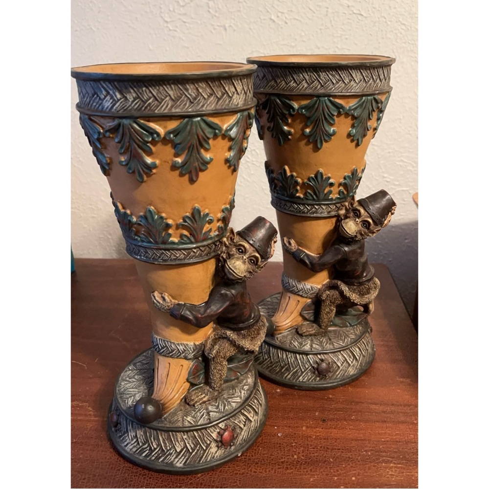 🐒 Monkey Butler Vases - Set of 2 🐒 - Picture 3 of 9